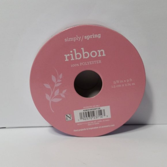Ribbon 5/8" Purple White - Picture 2 of 3